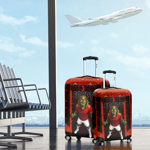Personalized Egypt Soccer Sobek Crocodile Mascot Luggage Cover Pharaoh Mascot Egyptian Hieroglyphic