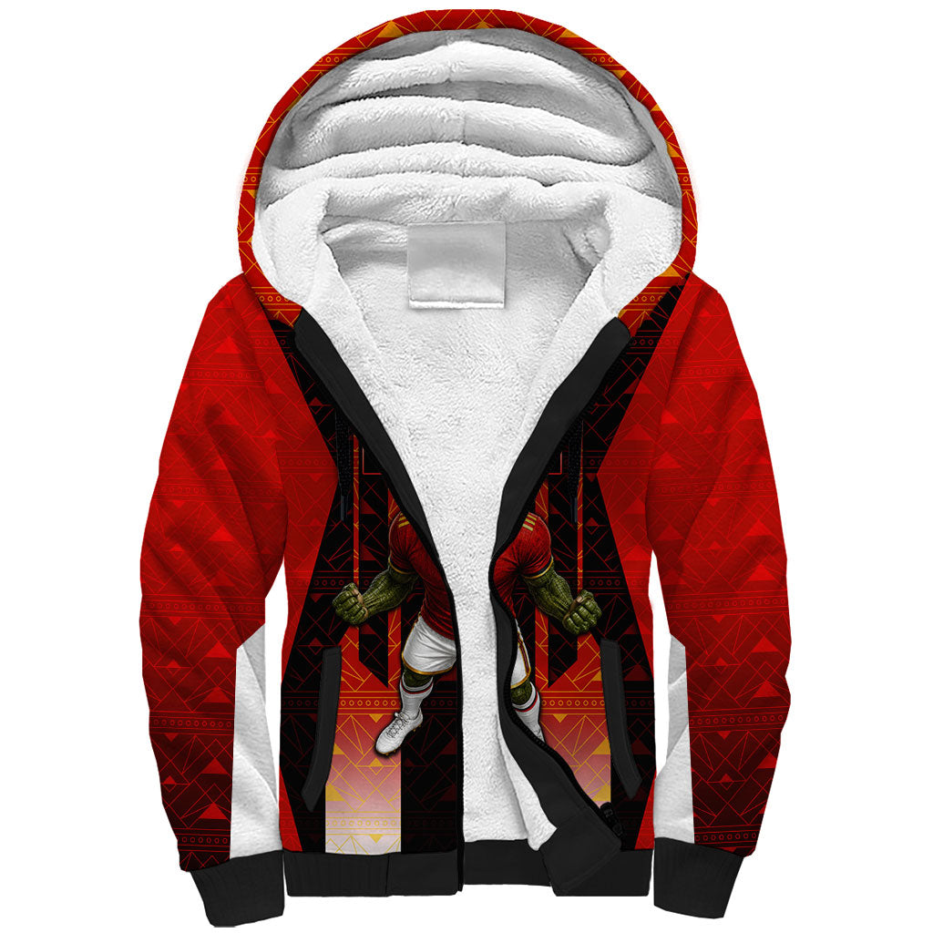 Personalized Egypt Soccer Sobek Crocodile Mascot Sherpa Hoodie Pharaoh Mascot Egyptian Hieroglyphic