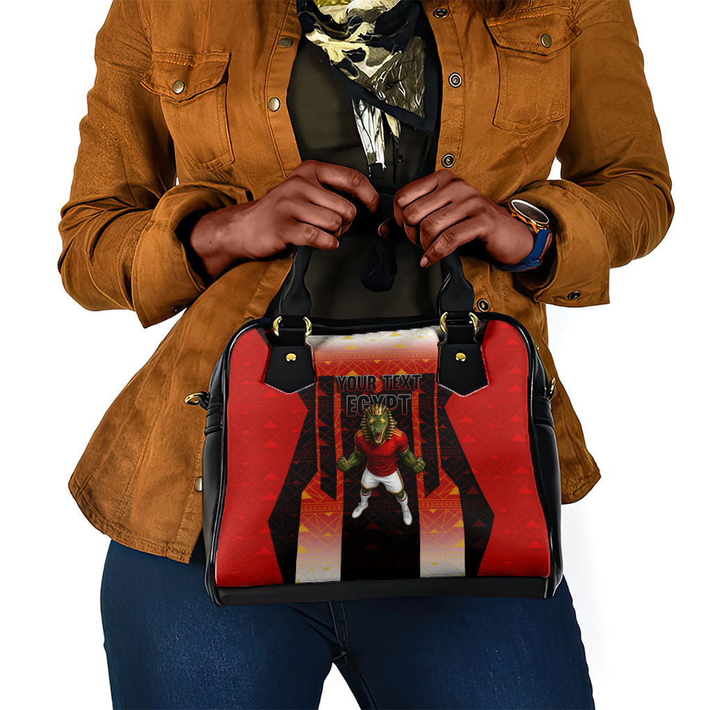 Personalized Egypt Soccer Sobek Crocodile Mascot Shoulder Handbag Pharaoh Mascot Egyptian Hieroglyphic