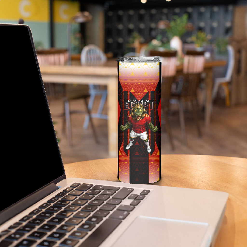 Personalized Egypt Soccer Sobek Crocodile Mascot Skinny Tumbler Pharaoh Mascot Egyptian Hieroglyphic