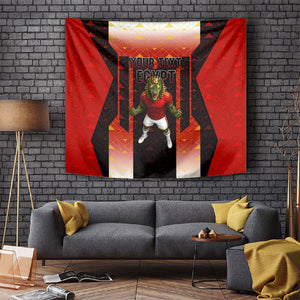 Personalized Egypt Soccer Sobek Crocodile Mascot Tapestry Pharaoh Mascot Egyptian Hieroglyphic