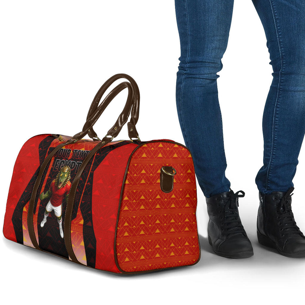 Personalized Egypt Soccer Sobek Crocodile Mascot Travel Bag Pharaoh Mascot Egyptian Hieroglyphic