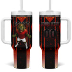 Personalized Egypt Soccer Sobek Crocodile Mascot Tumbler With Handle Pharaoh Mascot Egyptian Hieroglyphic