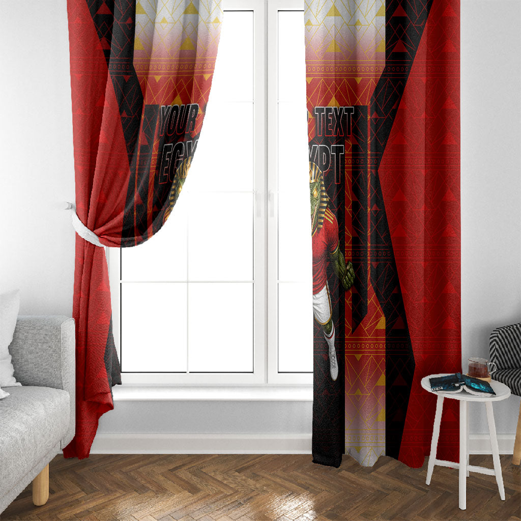 Personalized Egypt Soccer Sobek Crocodile Mascot Window Curtain Pharaoh Mascot Egyptian Hieroglyphic