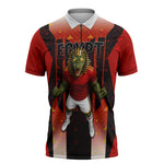 Personalized Egypt Soccer Sobek Crocodile Mascot Zipper Polo Shirt Pharaoh Mascot Egyptian Hieroglyphic
