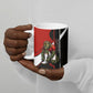 Personalized Egypt Soccer Sobek Crocodile Mascot Ceramic Mug Ancient Egyptian Hieroglyphic Stripe