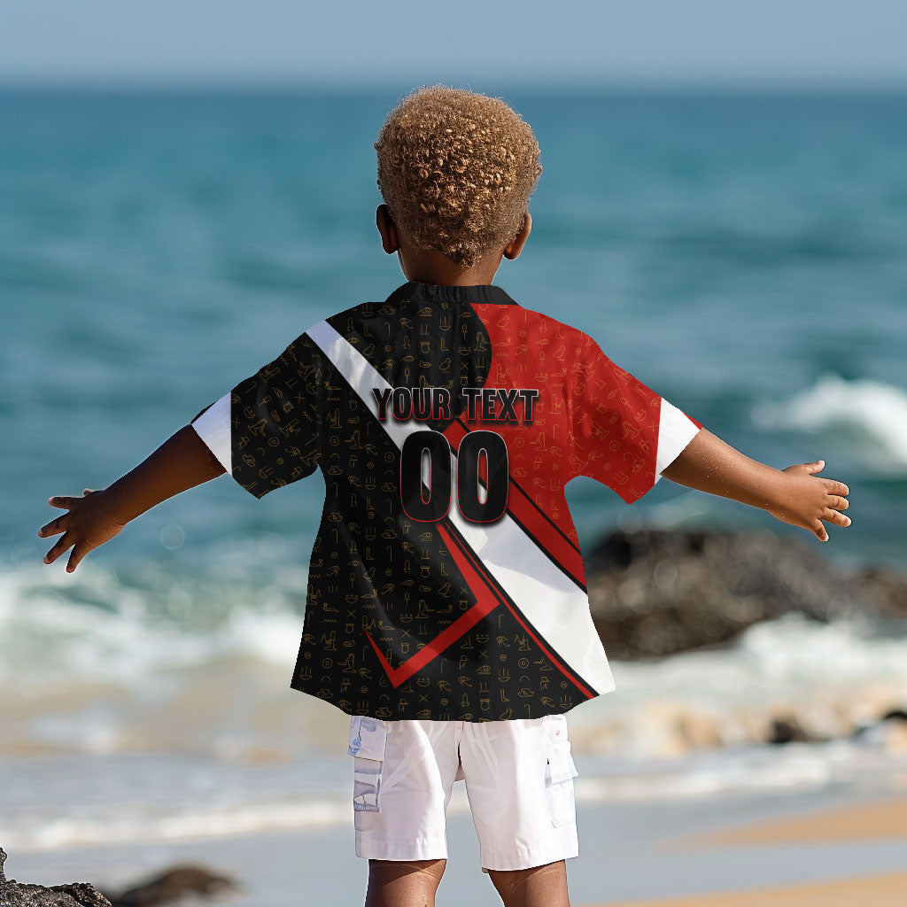 Personalized Egypt Soccer Sobek Crocodile Mascot Kid Hawaiian Shirt Ancient Egyptian Hieroglyphic Stripe