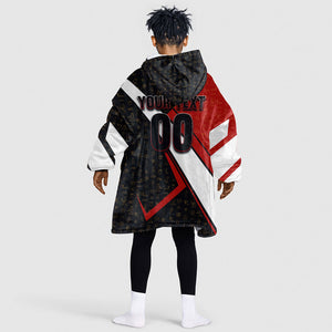 Personalized Egypt Soccer Sobek Crocodile Mascot Kid Wearable Blanket Hoodie Ancient Egyptian Hieroglyphic Stripe