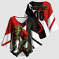 Personalized Egypt Soccer Sobek Crocodile Mascot Kimono Sleeve Blouse Ancient Egyptian Hieroglyphic Stripe