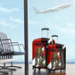 Personalized Egypt Soccer Sobek Crocodile Mascot Luggage Cover Ancient Egyptian Hieroglyphic Stripe