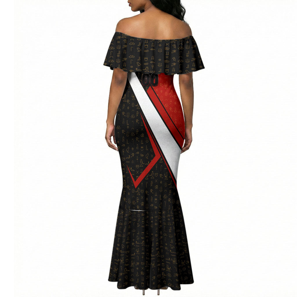 Personalized Egypt Soccer Sobek Crocodile Mascot Mermaid Dress Ancient Egyptian Hieroglyphic Stripe