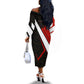 Personalized Egypt Soccer Sobek Crocodile Mascot Off The Shoulder Long Sleeve Dress Ancient Egyptian Hieroglyphic Stripe