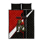 Personalized Egypt Soccer Sobek Crocodile Mascot Quilt Bed Set Ancient Egyptian Hieroglyphic Stripe