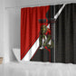 Personalized Egypt Soccer Sobek Crocodile Mascot Shower Curtain Ancient Egyptian Hieroglyphic Stripe