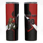 Personalized Egypt Soccer Sobek Crocodile Mascot Skinny Tumbler Ancient Egyptian Hieroglyphic Stripe