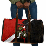 Personalized Egypt Soccer Sobek Crocodile Mascot Travel Bag Ancient Egyptian Hieroglyphic Stripe