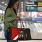 Personalized Egypt Soccer Sobek Crocodile Mascot Travel Bag Ancient Egyptian Hieroglyphic Stripe