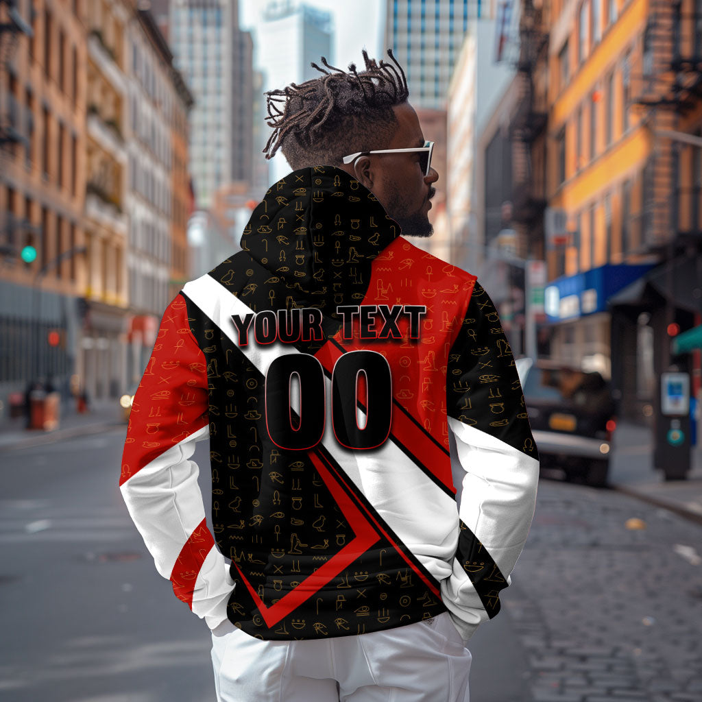 Personalized Egypt Soccer Sobek Crocodile Mascot Zip Hoodie Ancient Egyptian Hieroglyphic Stripe