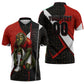 Personalized Egypt Soccer Sobek Crocodile Mascot Zipper Polo Shirt Ancient Egyptian Hieroglyphic Stripe
