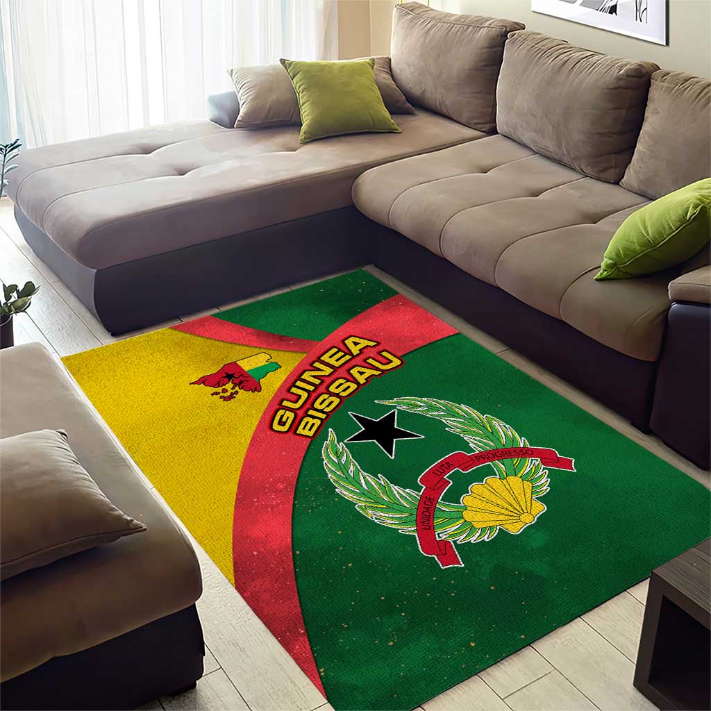 Guinea Bissau Area Rug Green Yellow Red Swirl - African Pride