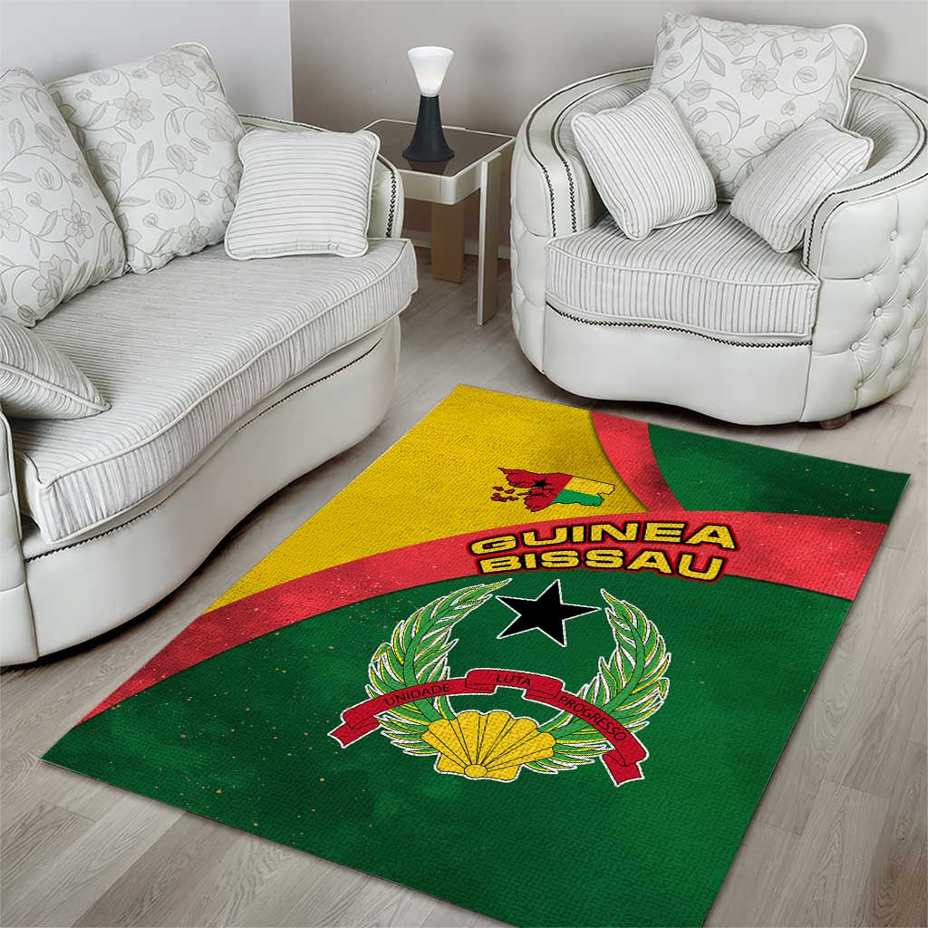 Guinea Bissau Area Rug Green Yellow Red Swirl - African Pride
