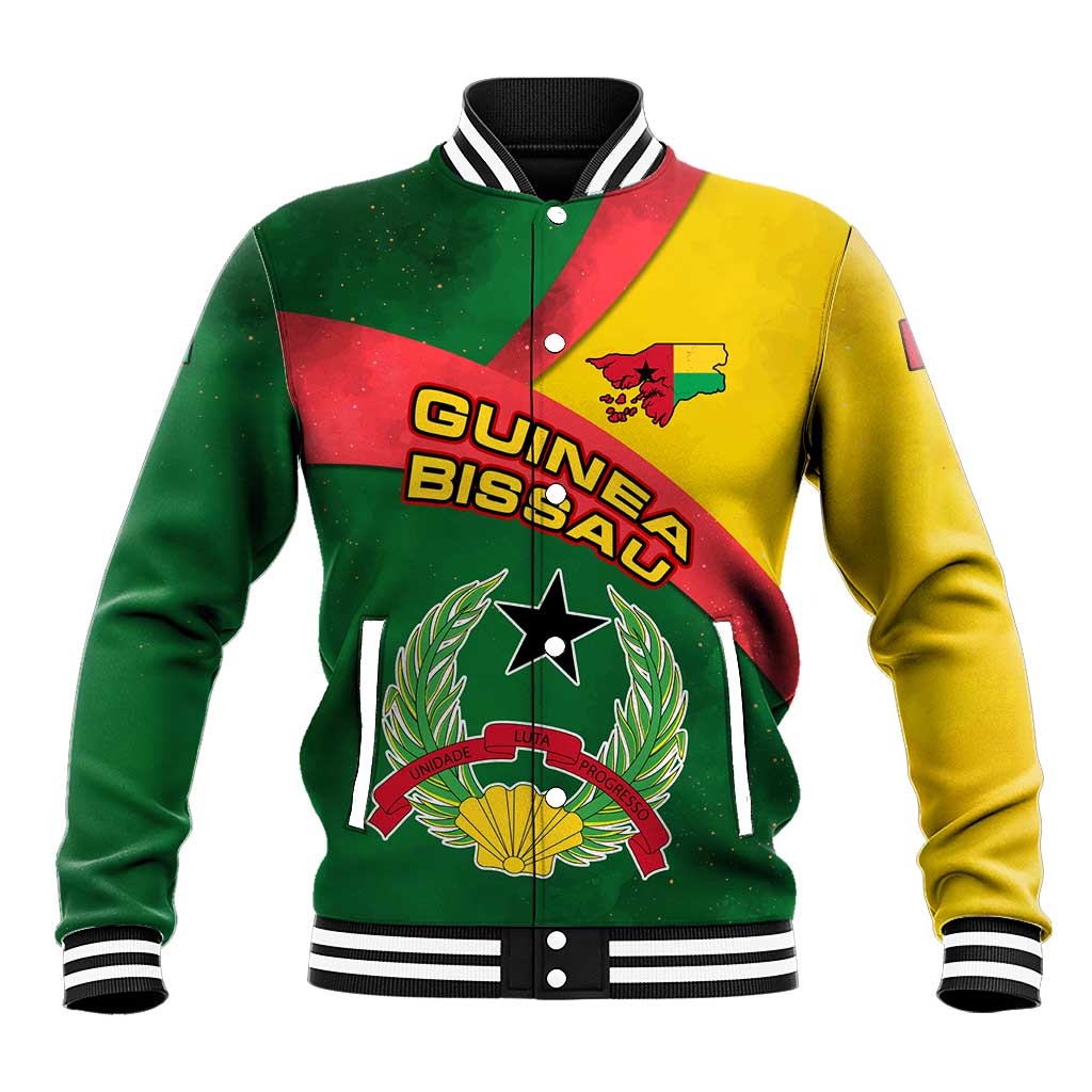 Guinea Bissau Baseball Jacket Green Yellow Red Swirl - African Pride