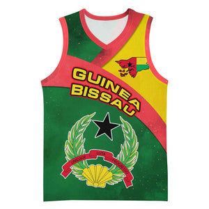 Guinea Bissau Basketball Jersey Green Yellow Red Swirl - African Pride