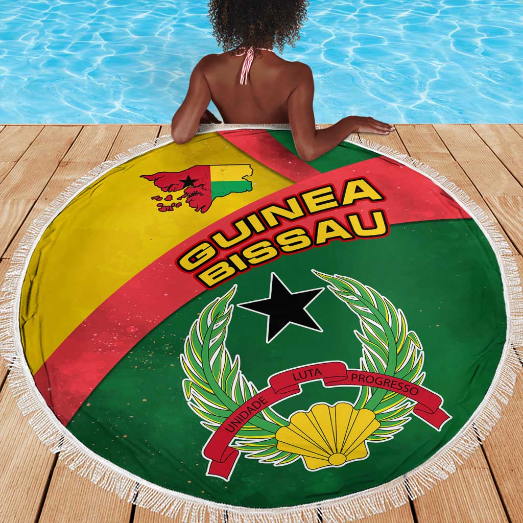 Guinea Bissau Beach Blanket Green Yellow Red Swirl - African Pride