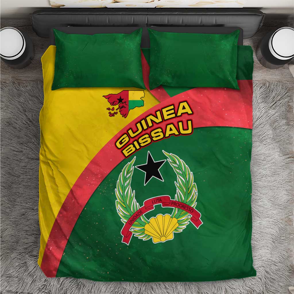Guinea Bissau Bedding Set Green Yellow Red Swirl - African Pride