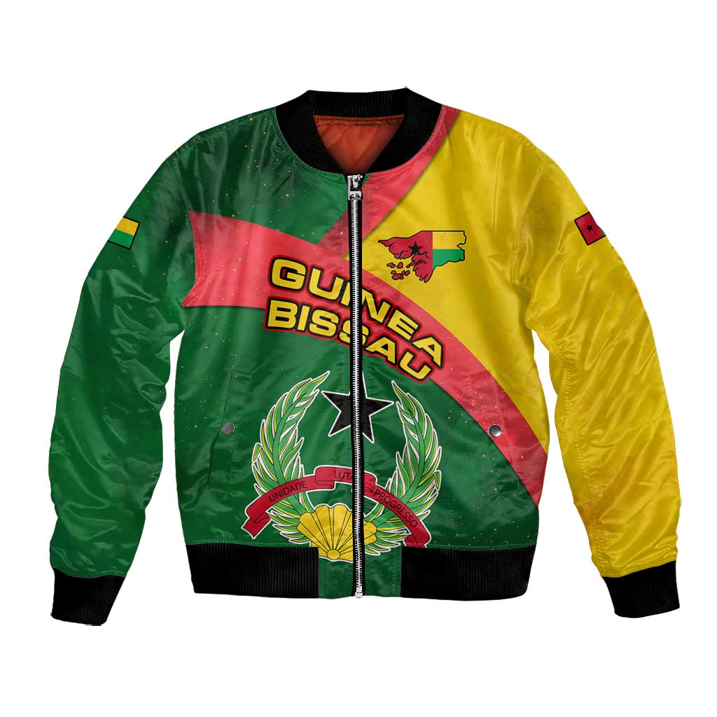Guinea Bissau Bomber Jacket Green Yellow Red Swirl - African Pride