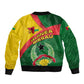 Guinea Bissau Bomber Jacket Green Yellow Red Swirl - African Pride