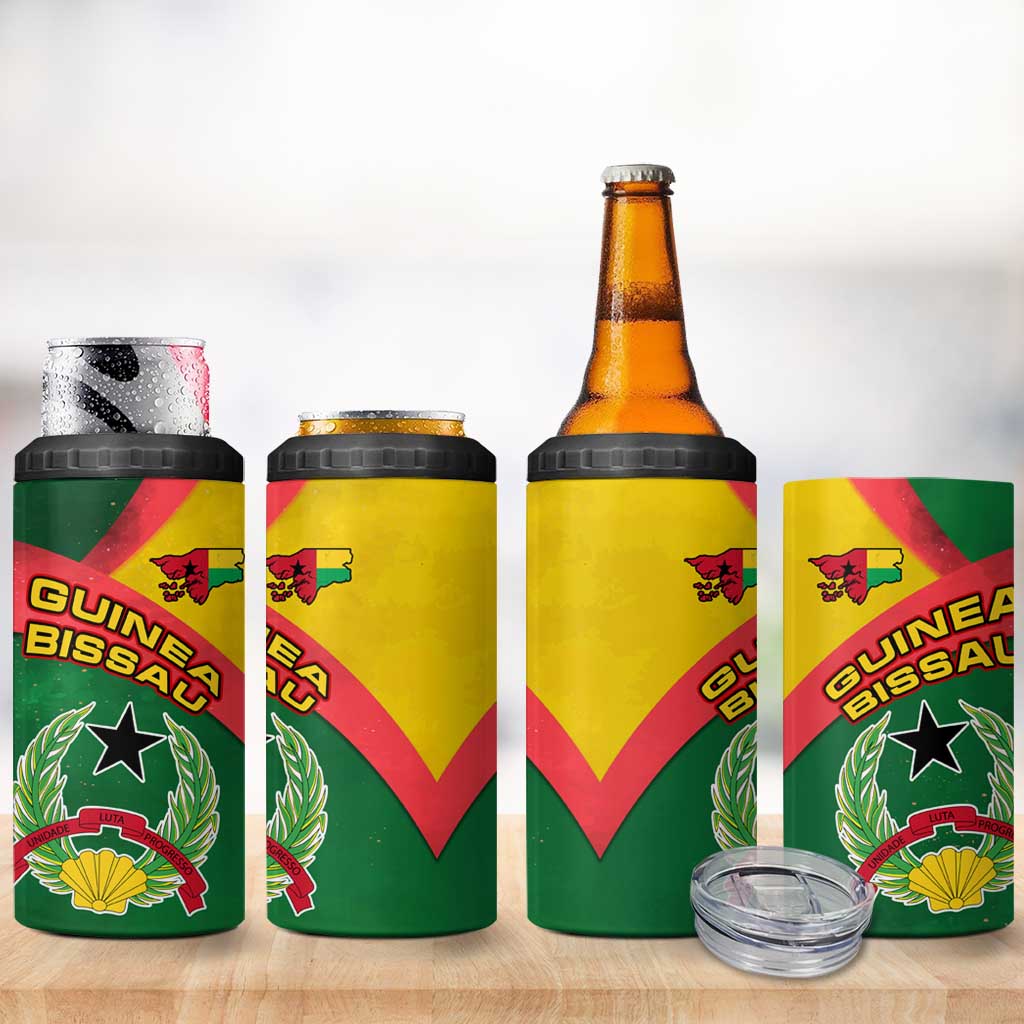 Guinea Bissau 4 in 1 Can Cooler Tumbler Green Yellow Red Swirl - African Pride