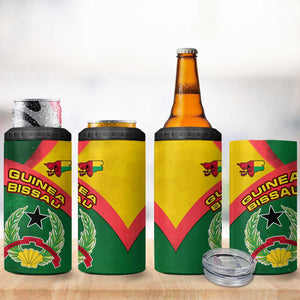 Guinea Bissau 4 in 1 Can Cooler Tumbler Green Yellow Red Swirl - African Pride
