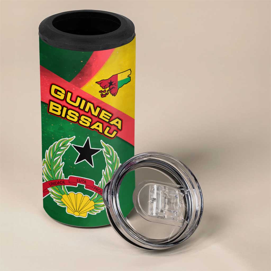 Guinea Bissau 4 in 1 Can Cooler Tumbler Green Yellow Red Swirl - African Pride