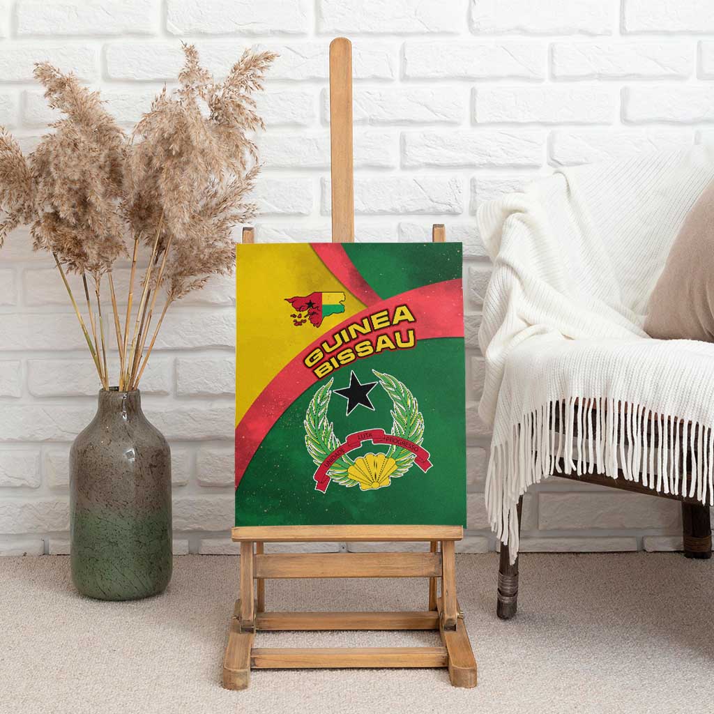 Guinea Bissau Canvas Wall Art Green Yellow Red Swirl - African Pride