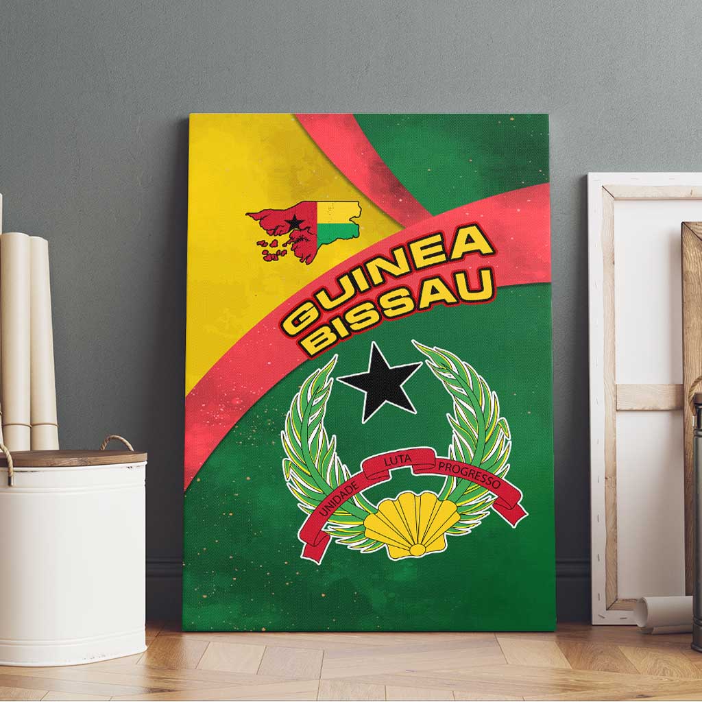 Guinea Bissau Canvas Wall Art Green Yellow Red Swirl - African Pride