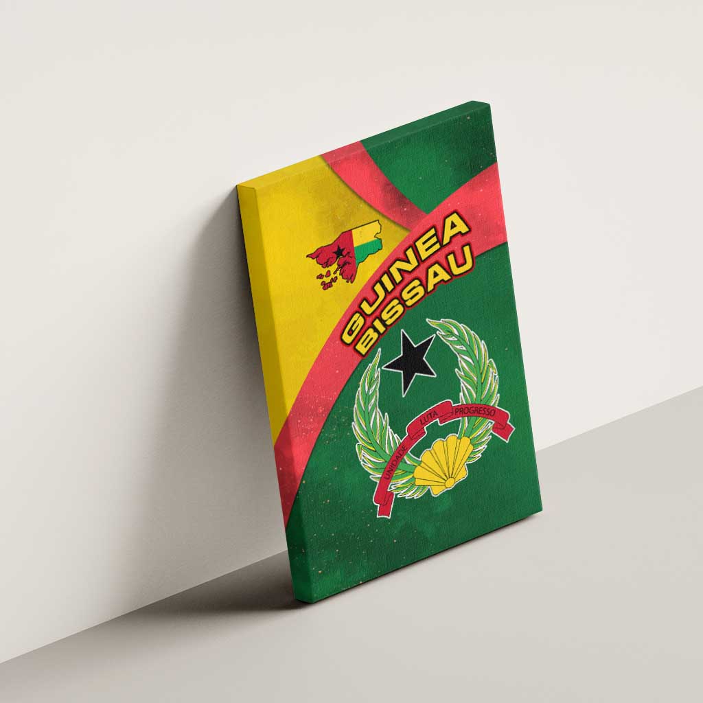 Guinea Bissau Canvas Wall Art Green Yellow Red Swirl - African Pride