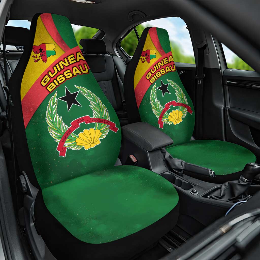 Guinea Bissau Car Seat Cover Green Yellow Red Swirl - African Pride
