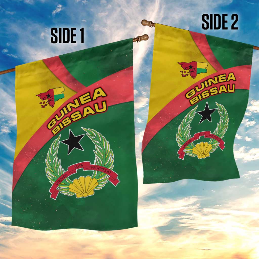Guinea Bissau Garden Flag Green Yellow Red Swirl - African Pride