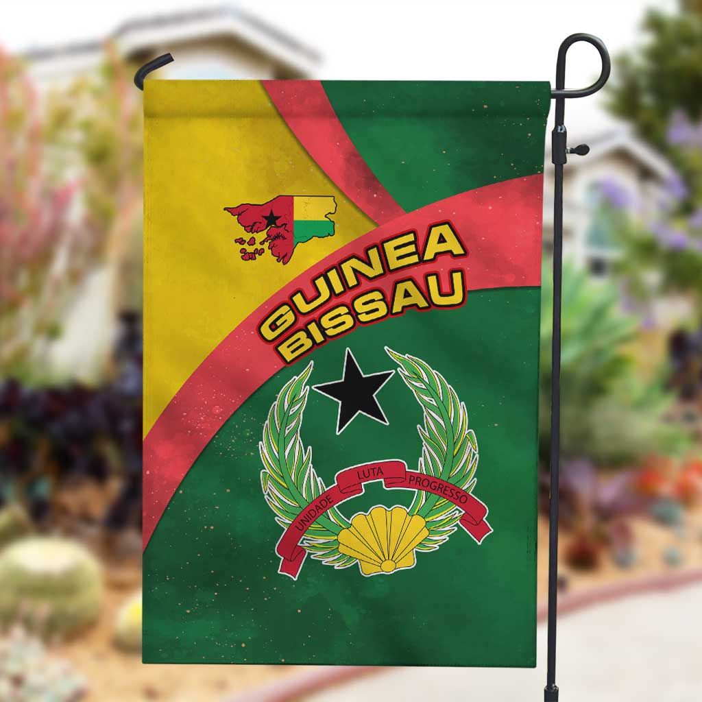 Guinea Bissau Garden Flag Green Yellow Red Swirl - African Pride