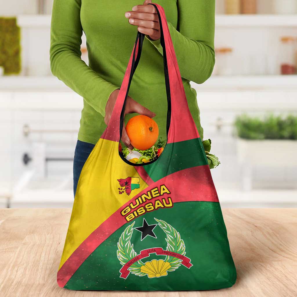 Guinea Bissau Grocery Bag Green Yellow Red Swirl - African Pride