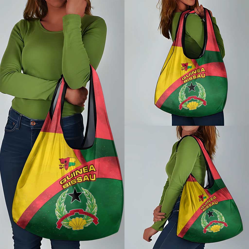Guinea Bissau Grocery Bag Green Yellow Red Swirl - African Pride