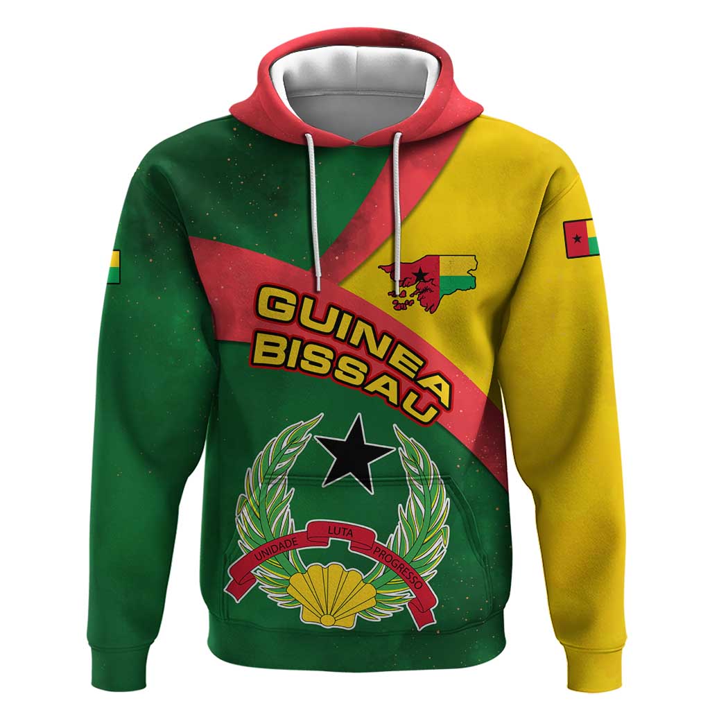 Guinea Bissau Hoodie Green Yellow Red Swirl - African Pride