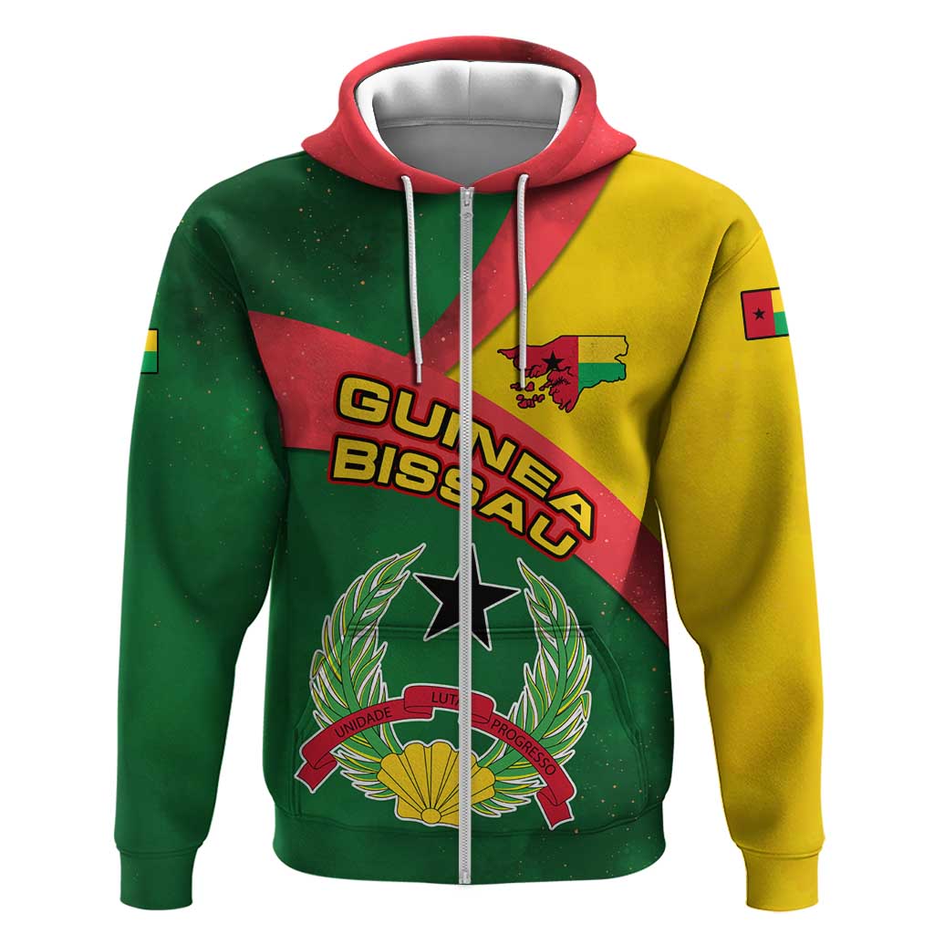 Guinea Bissau Hoodie Green Yellow Red Swirl - African Pride