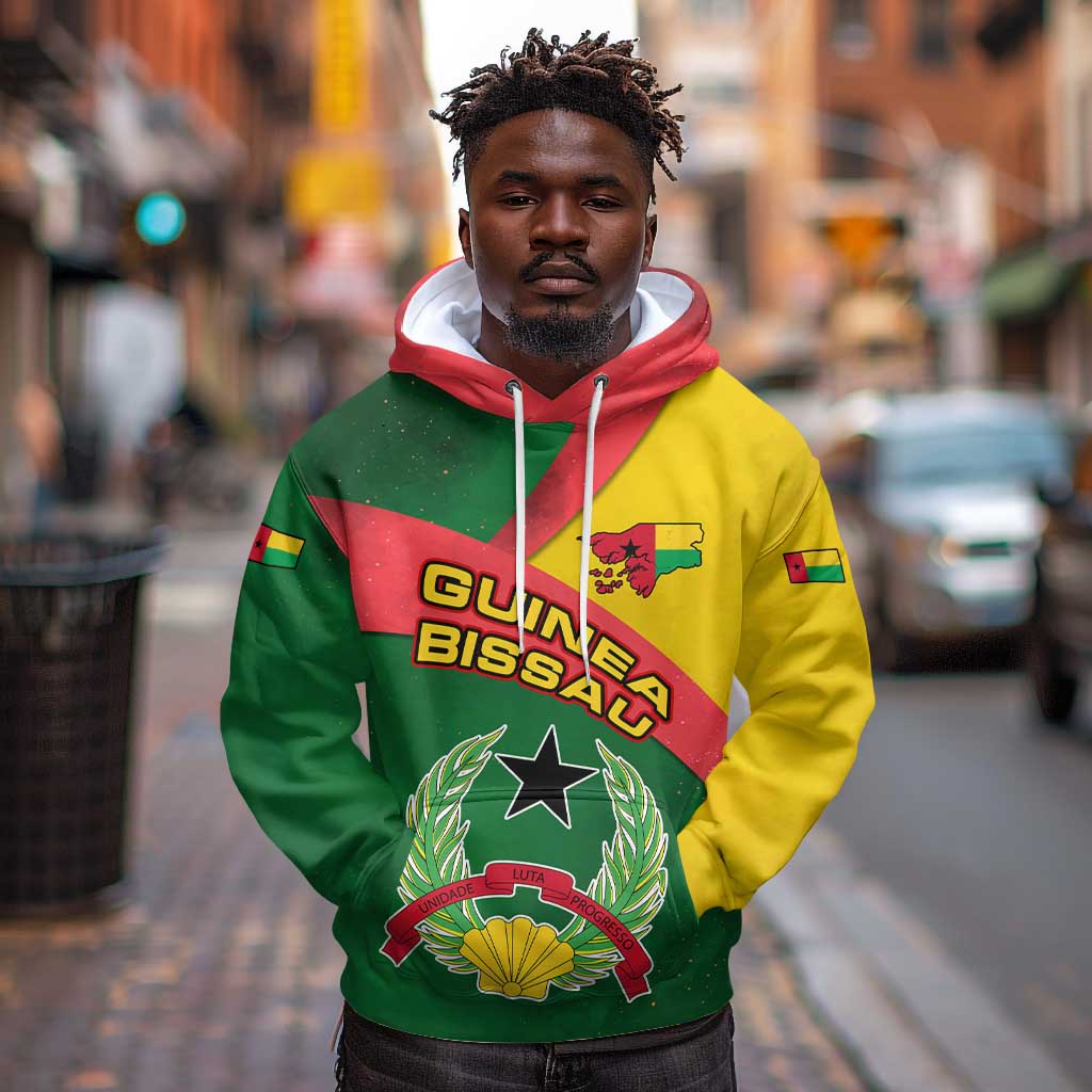 Guinea Bissau Hoodie Green Yellow Red Swirl - African Pride