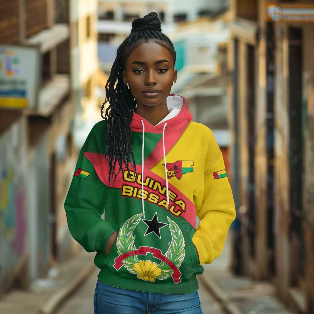 Guinea Bissau Hoodie Green Yellow Red Swirl - African Pride