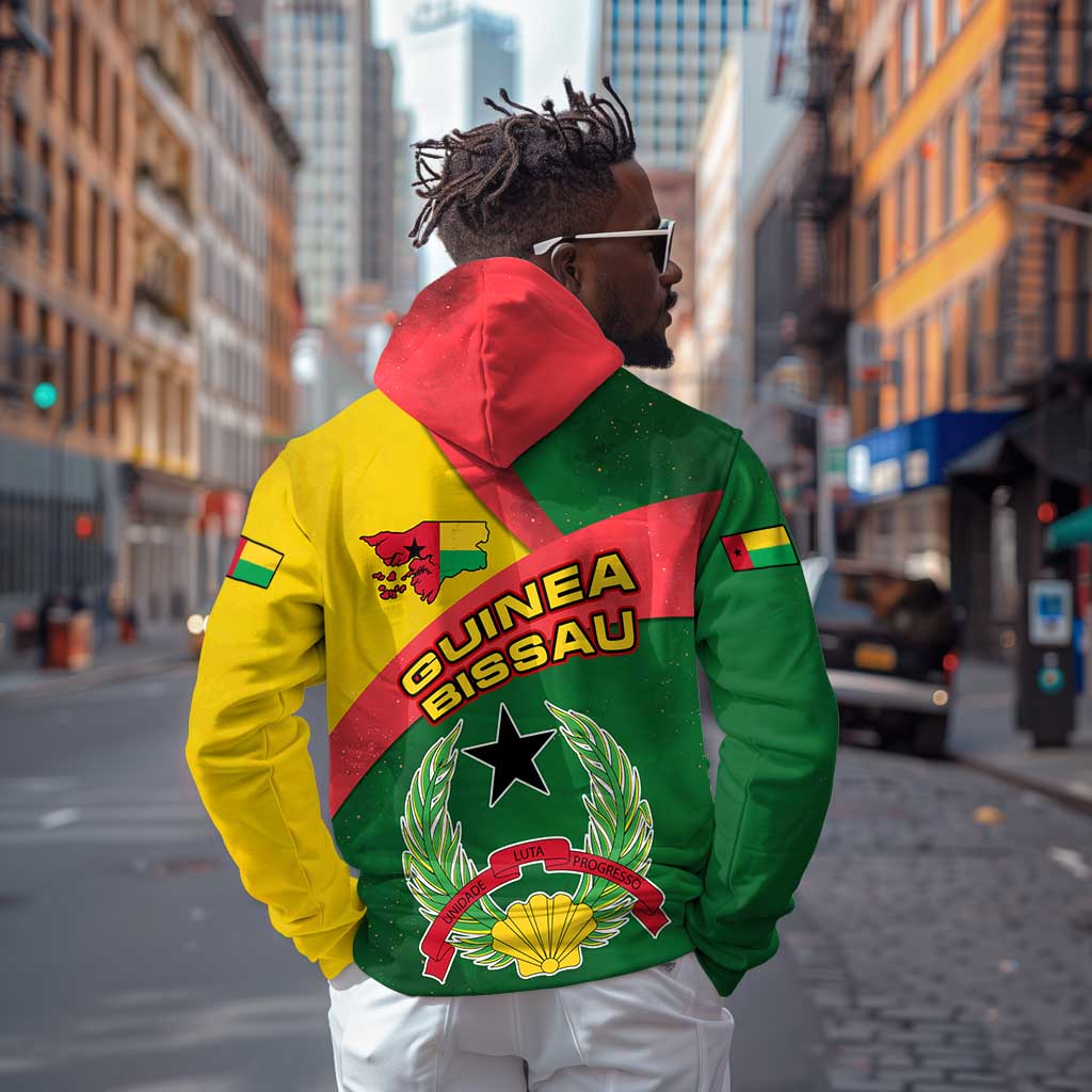 Guinea Bissau Hoodie Green Yellow Red Swirl - African Pride