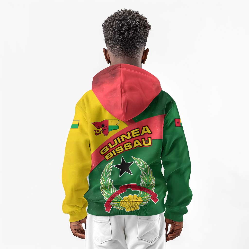 Guinea Bissau Kid Hoodie Green Yellow Red Swirl - African Pride
