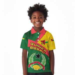 Guinea Bissau Kid Polo Shirt Green Yellow Red Swirl - African Pride