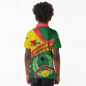 Guinea Bissau Kid Polo Shirt Green Yellow Red Swirl - African Pride